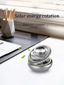 AutoBizarre Metal Body Solar Powered Rotating Black Solar Crystal Car Air Freshener Car Dashboard Accessory For Car Interior Decoration For All Cars (Aerosol, Pack Of 1)